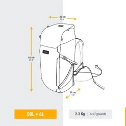 WOMEN’S TRAVEL TREKKING BACKPACK TRAVEL 900 50+6 L WITH SUITCASE OPENING -Outdoor Products Shop k00098c9abe81ff0b556ccc914d17294b