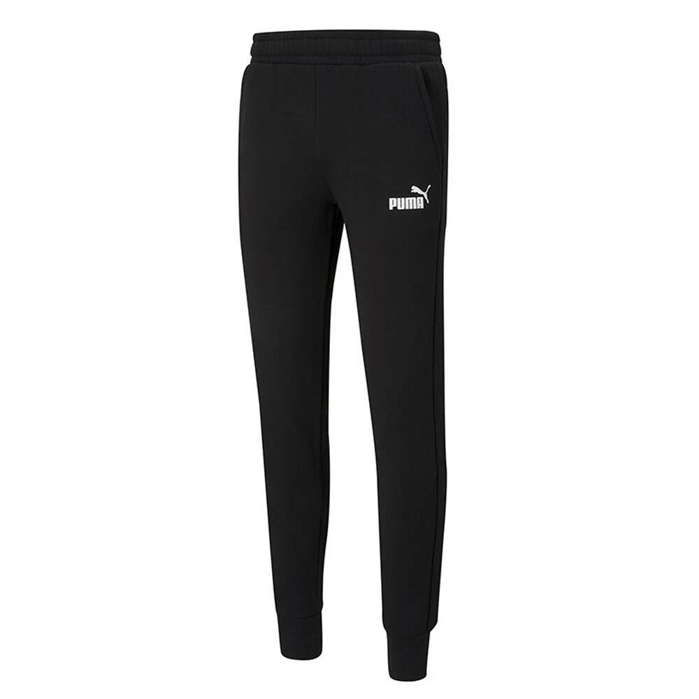 Puma Essentials Logo Mens Slim Jogger Pant Black/White 1 Puma Essentials Logo Mens Slim Jogger Pant Black/White