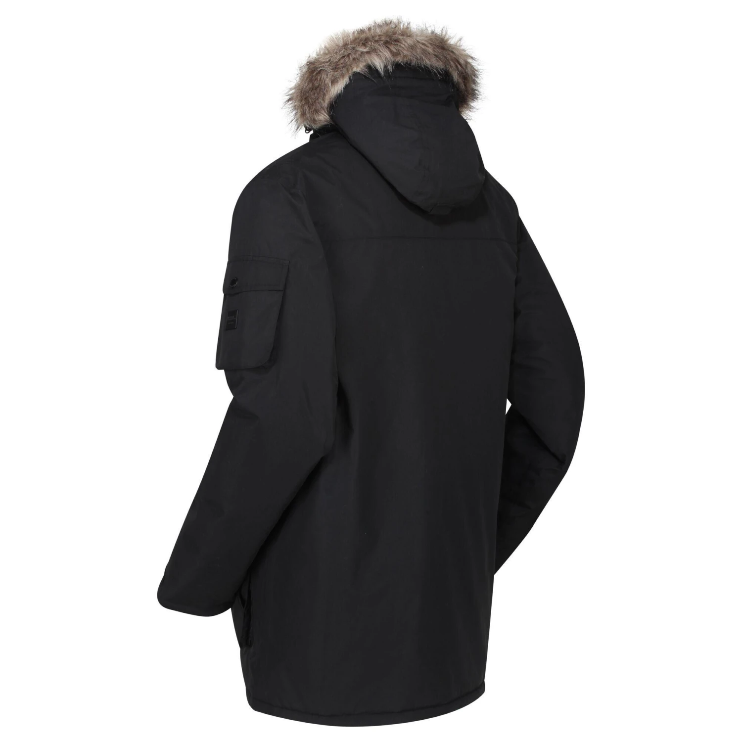 Regatta Mens Salinger II Faux Fur Insulated Parka (Black) 3 Regatta Mens Salinger II Faux Fur Insulated Parka (Black) - Image 3