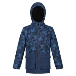 Regatta Childrens/Kids Salman Camo Insulated Waterproof Jacket (Dark Denim)