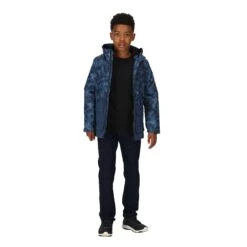 Regatta Childrens/Kids Salman Camo Insulated Waterproof Jacket (Dark Denim) -Outdoor Products Shop kb8dc41fd2e2ddf3b910ca9547acfb5ab