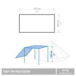 Quechua CAMPING TARP - TEPEE POLYCOTTON - 6 PERSON -Outdoor Products Shop ke30b7f3a23affb145c4ab3ef67f6c363