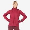 KIPRUN WARM REGUL WOMEN'S RUNNING JACKET BURGUNDY