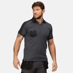Regatta Mens Offensive Wicking Polo Shirt (Black) -Outdoor Products Shop kf630cf3cd78571c1b9b98a62578bf046